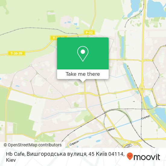 Карта Hb Cafe, Вишгородська вулиця, 45 Київ 04114