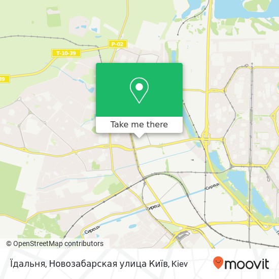 Карта Їдальня, Новозабарская улица Київ