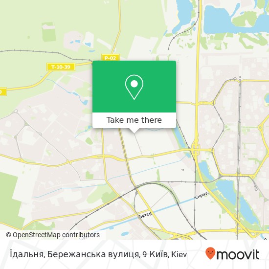 Їдальня, Бережанська вулиця, 9 Київ map