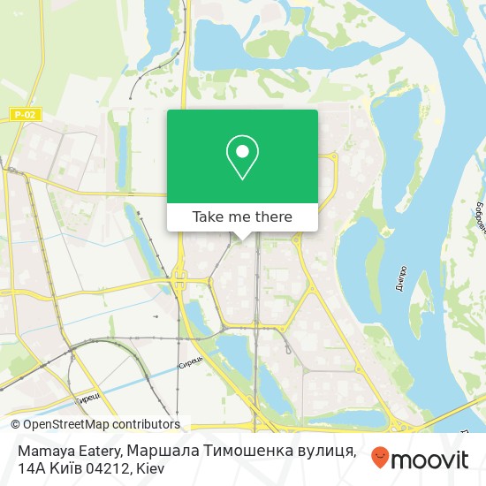 Карта Mamaya Eatery, Маршала Тимошенка вулиця, 14А Київ 04212
