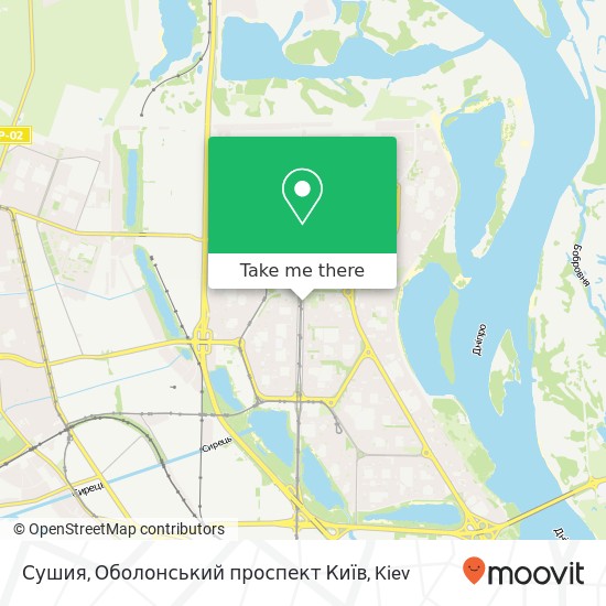 Карта Сушия, Оболонський проспект Київ
