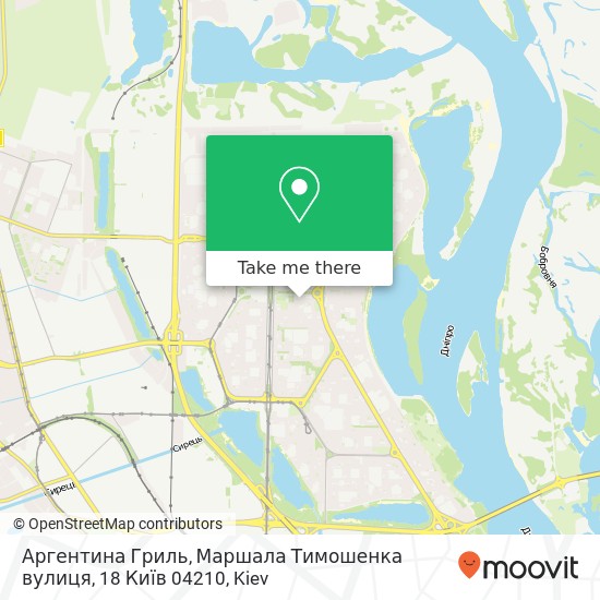 Карта Аргентина Гриль, Маршала Тимошенка вулиця, 18 Київ 04210