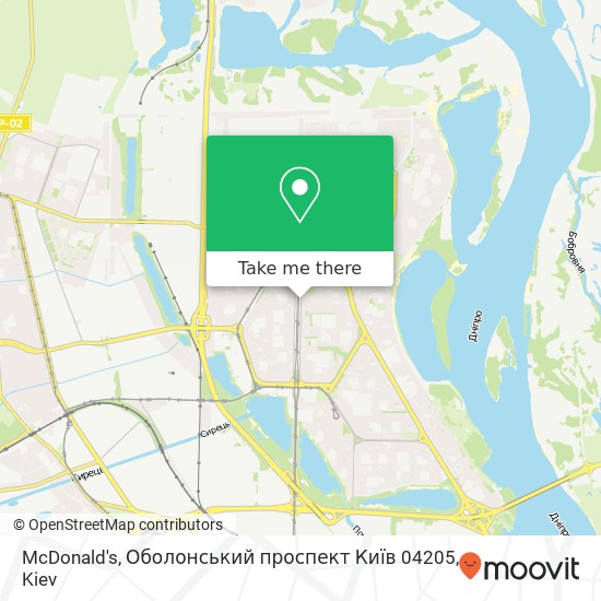 McDonald's, Оболонський проспект Київ 04205 map