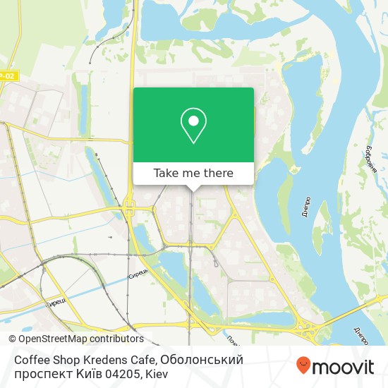 Coffee Shop Kredens Cafe, Оболонський проспект Київ 04205 map