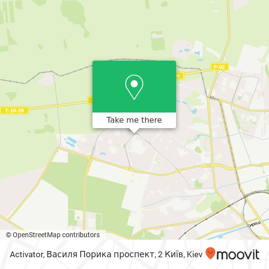 Карта Activator, Василя Порика проспект, 2 Київ