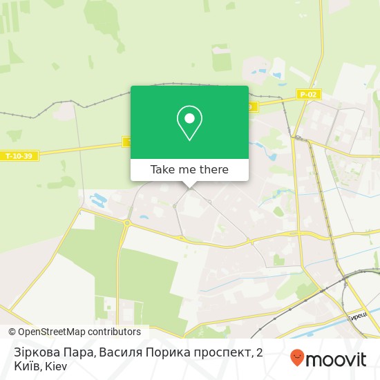 Карта Зіркова Пара, Василя Порика проспект, 2 Київ
