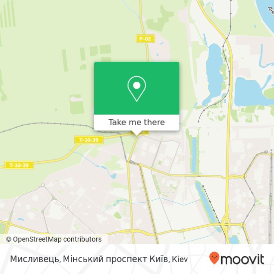 Мисливець, Мінський проспект Київ map