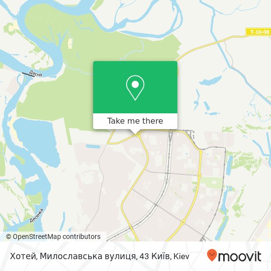 Хотей, Милославська вулиця, 43 Київ map