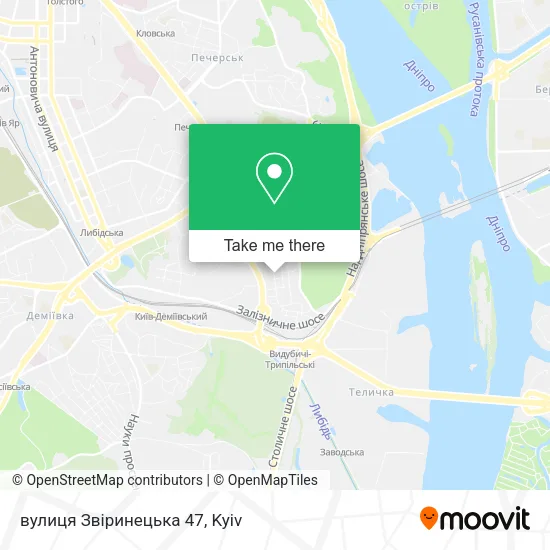 Карта вулиця Звіринецька 47