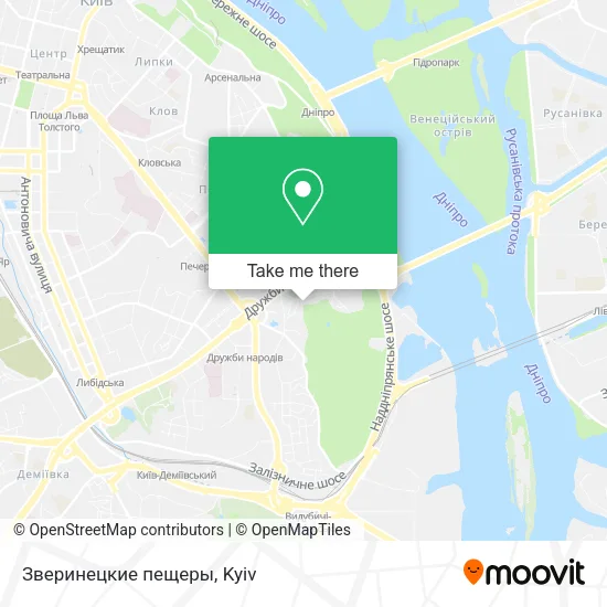 Карта Зверинецкие пещеры