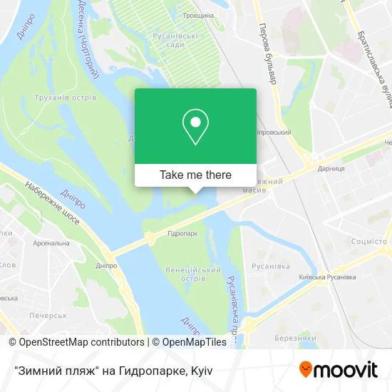 Карта "Зимний пляж" на Гидропарке
