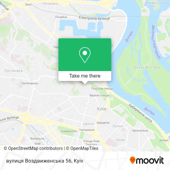 Карта вулиця Воздвиженська 56