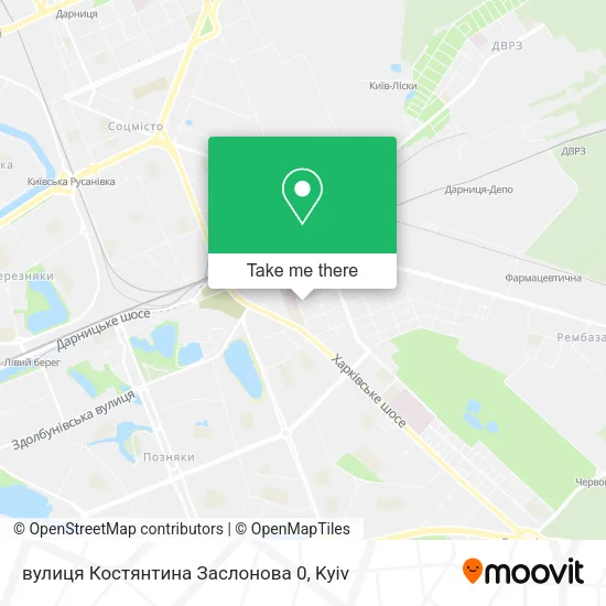 Карта вулиця Костянтина Заслонова 0