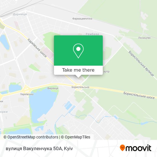 Карта вулиця Вакуленчука 50А