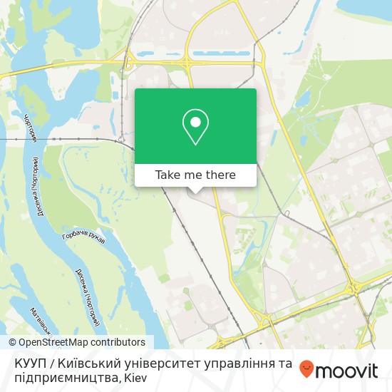 Карта КУУП / Київський університет управління та підприємництва