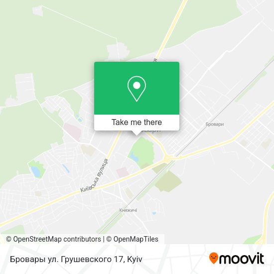 Карта Бровары ул. Грушевского 17