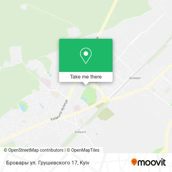 Карта Бровары ул. Грушевского 17