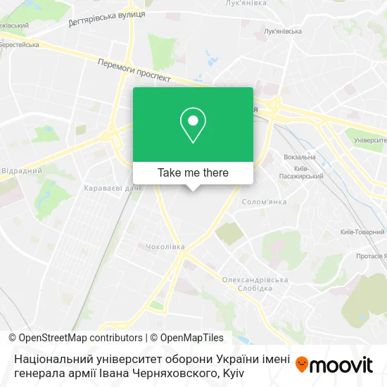 Карта Національний університет оборони України імені генерала армії Івана Черняховского