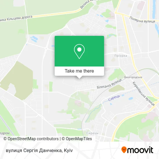 Карта вулиця Сергія Данченка