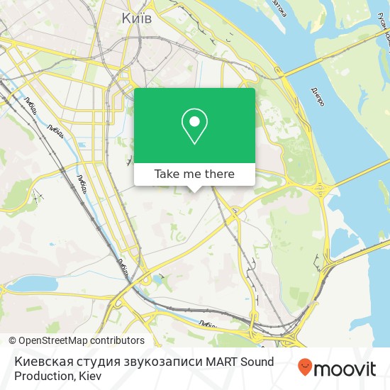 Карта Киевская студия звукозаписи MART Sound Production