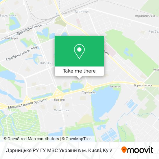 Карта Дарницьке РУ ГУ МВС України в м. Києві