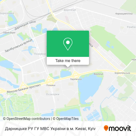 Карта Дарницьке РУ ГУ МВС України в м. Києві