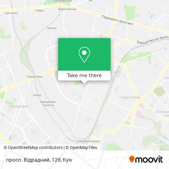 Карта просп. Відрадний, 12б