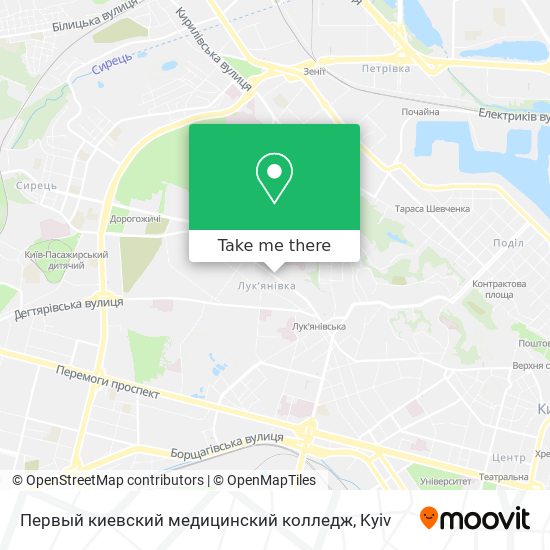 Первый киевский медицинский колледж map