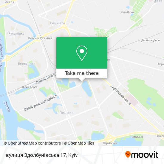Карта вулиця Здолбунівська 17