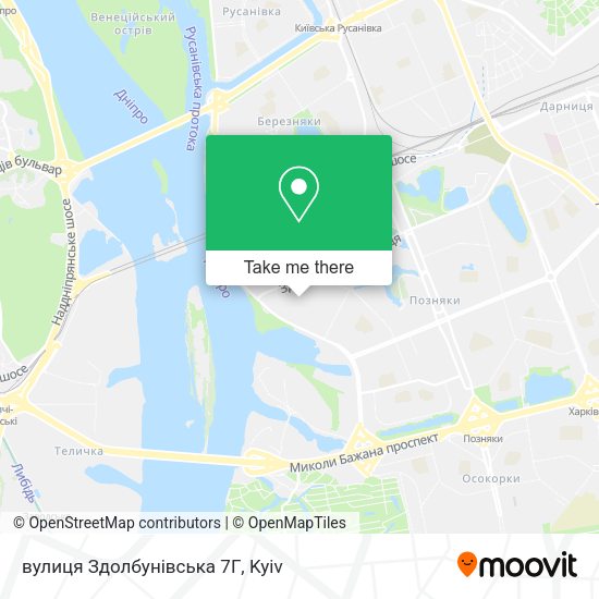 Карта вулиця Здолбунівська 7Г