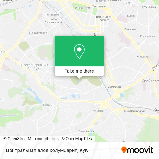 Карта Центральная алея колумбария