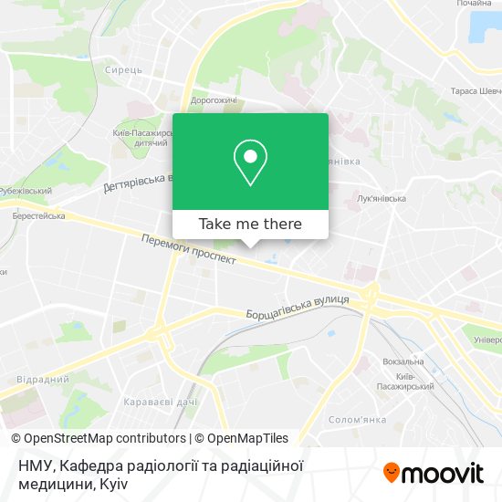 НМУ, Кафедра радіології та радіаційної медицини map