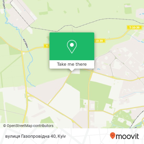Карта вулиця Газопровідна 40