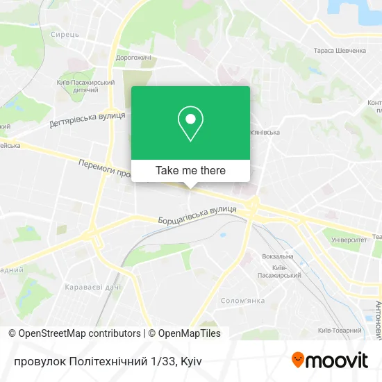 Карта провулок Політехнічний 1/33