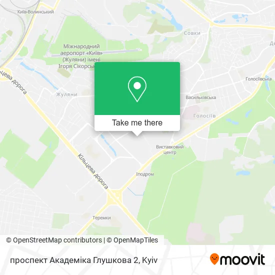 Карта проспект Академіка Глушкова 2