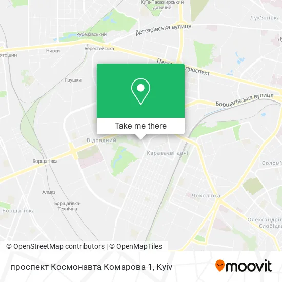 Карта проспект Космонавта Комарова 1