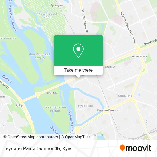 Карта вулиця Раїси Окіпної 4Б