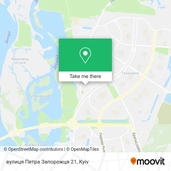 Карта вулиця Петра Запорожця 21