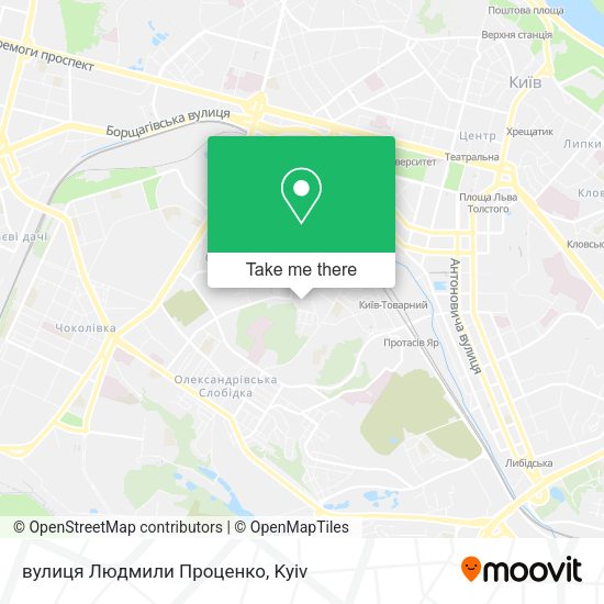 Карта вулиця Людмили Проценко