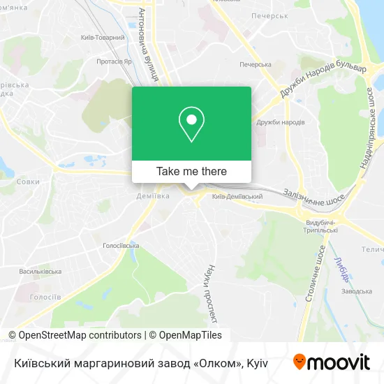 Карта Київський маргариновий завод «Олком»