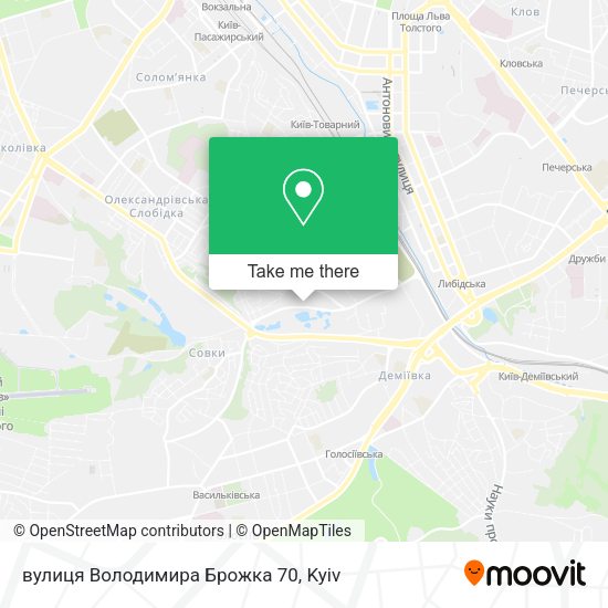 Карта вулиця Володимира Брожка 70