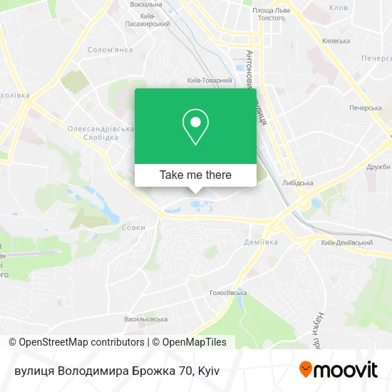 Карта вулиця Володимира Брожка 70
