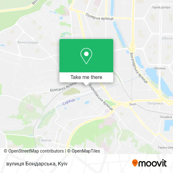 Карта вулиця Бондарська