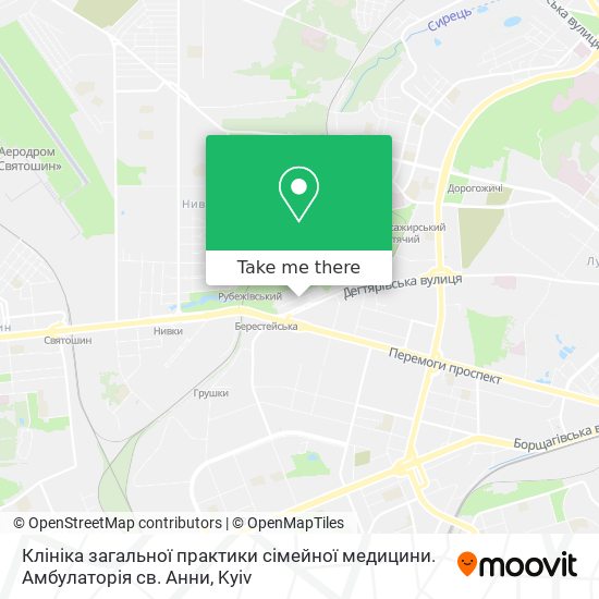 Клініка загальної практики сімейної медицини. Амбулаторія св. Анни map