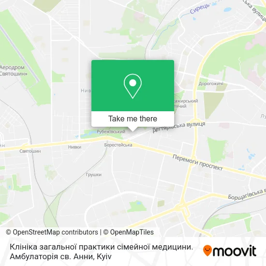 Карта Клініка загальної практики сімейної медицини. Амбулаторія св. Анни