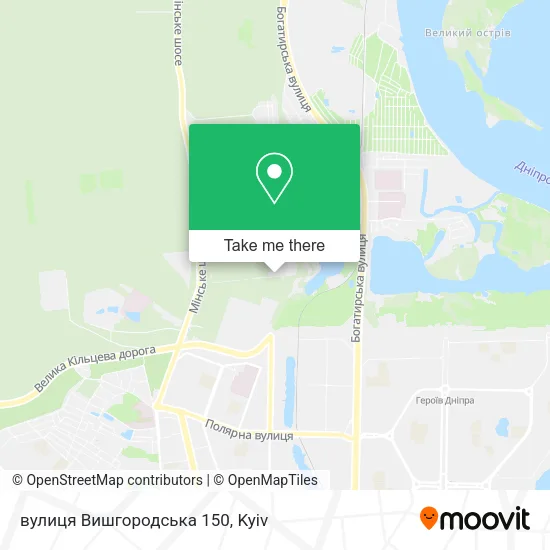 Карта вулиця Вишгородська 150