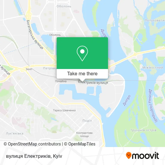 Карта вулиця Електриків