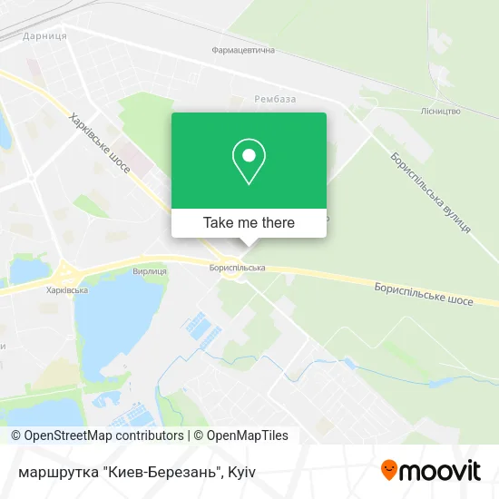 Карта маршрутка "Киев-Березань"