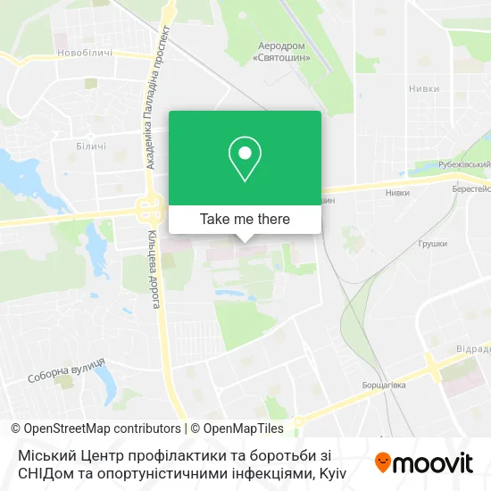 Карта Міський Центр профілактики та боротьби зі СНІДом та опортуністичними інфекціями
