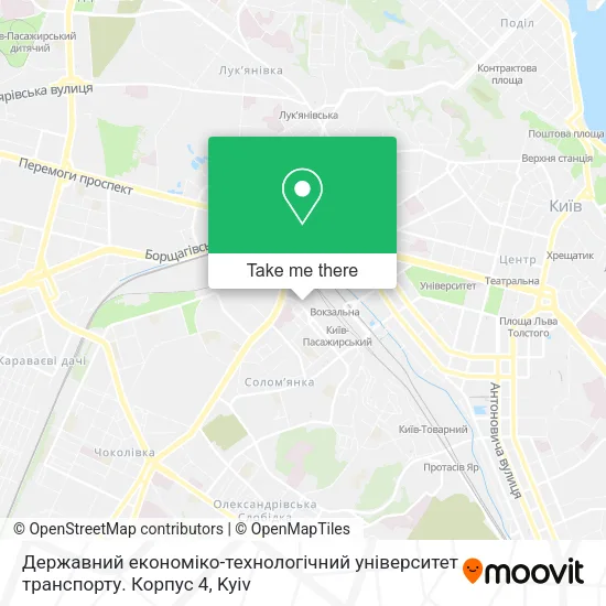 Карта Державний економіко-технологічний університет транспорту. Корпус 4